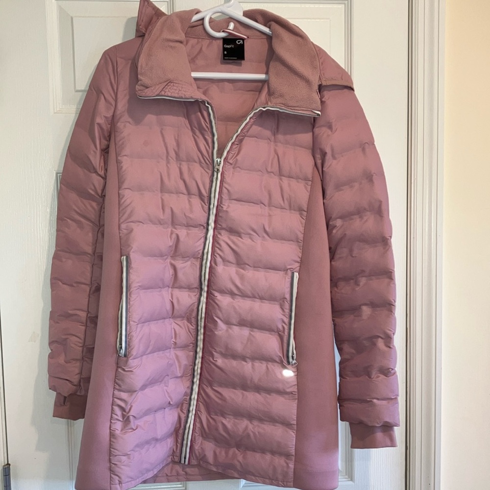 GAP Fit Pink Hooded Puffer Size Small